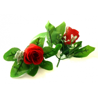 Róża w pąku - główka z liściem Red